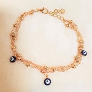 Gold Tone Evil Eye Bracelet🧿Or Anklet